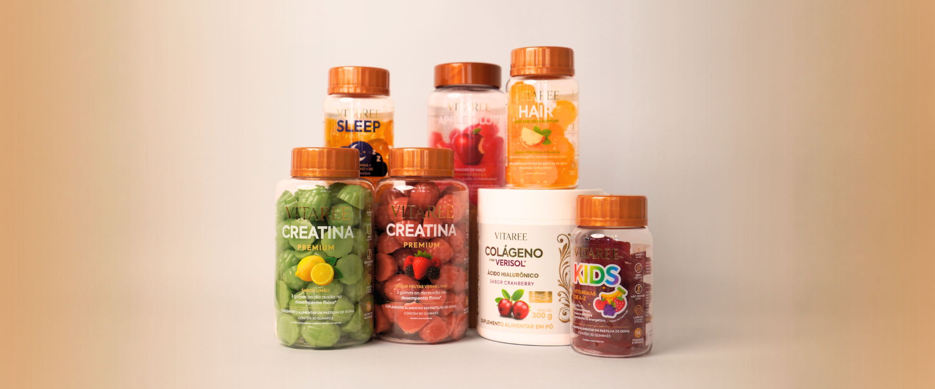 Linha completa de suplementos em gummies da Vitaree